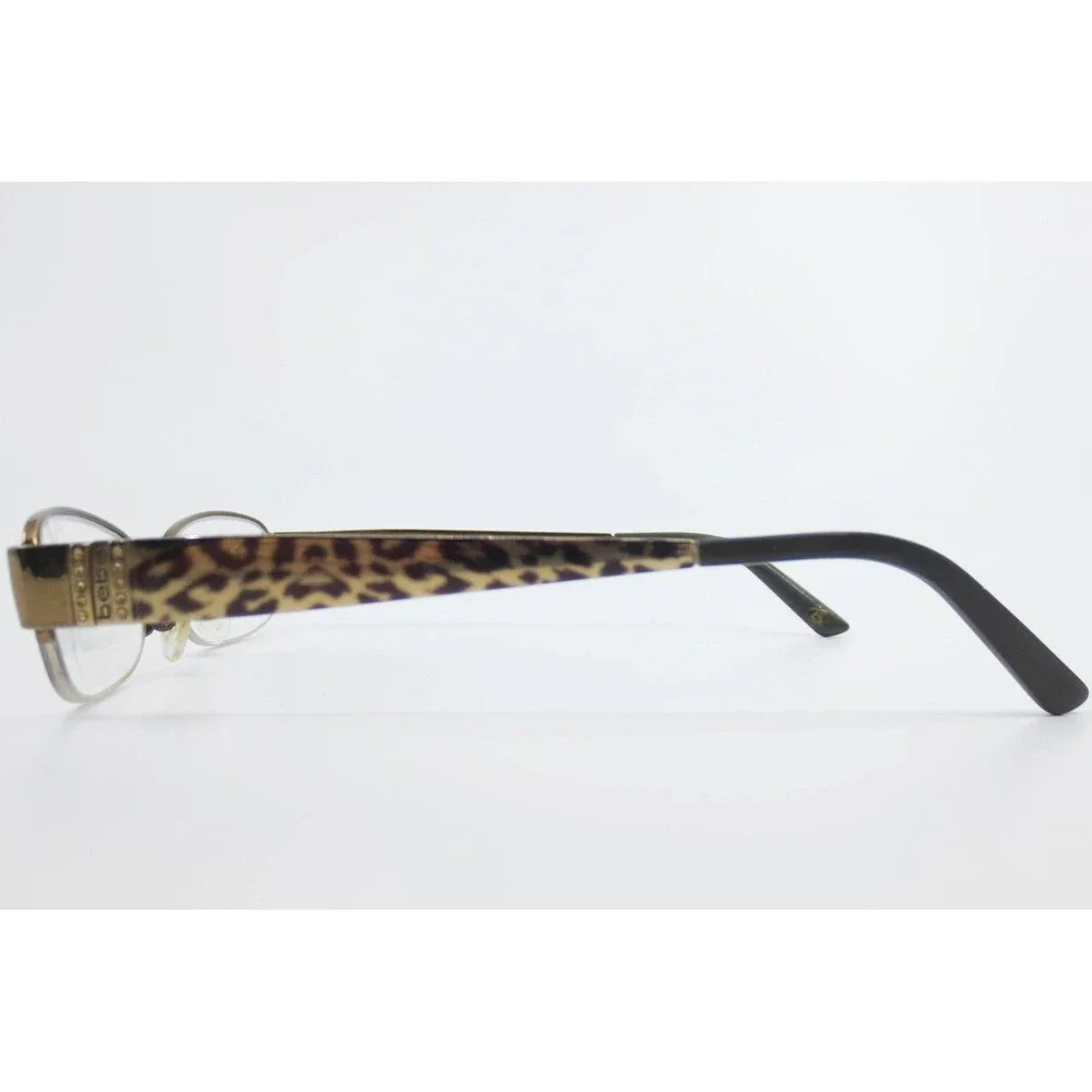 Bebe Courteous BB5028 Brown Leopard Print Semi Rimless Eyeglasses Frames